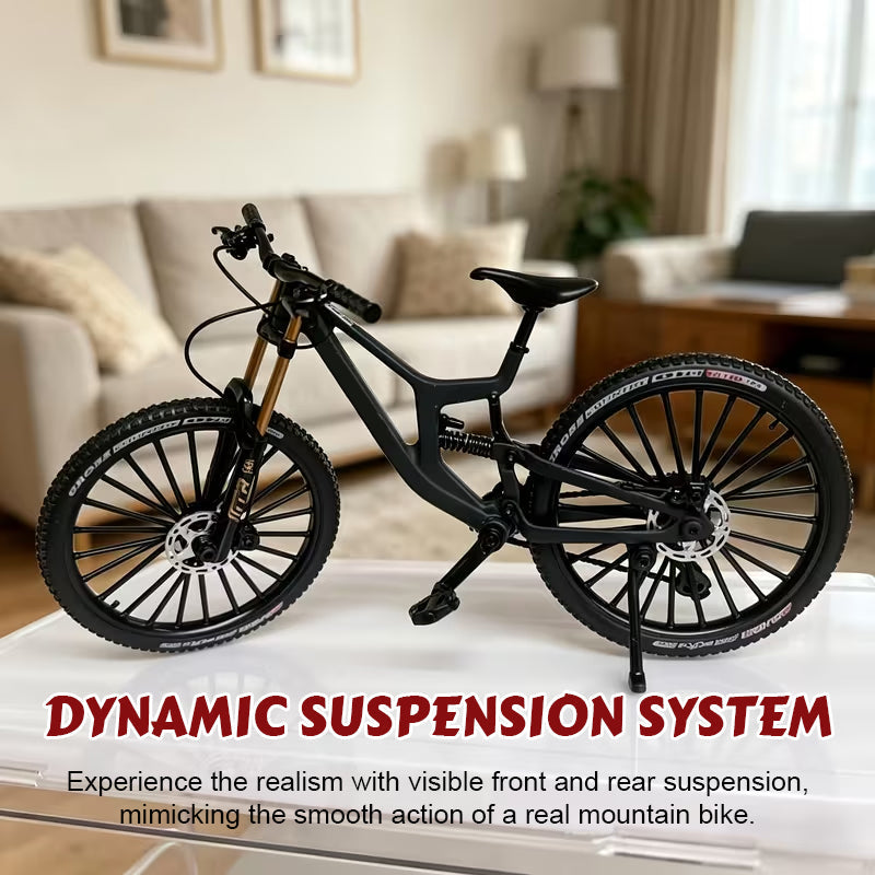Collectible Alloy Simulation Mountain Bike Model with Front and Rear Suspension