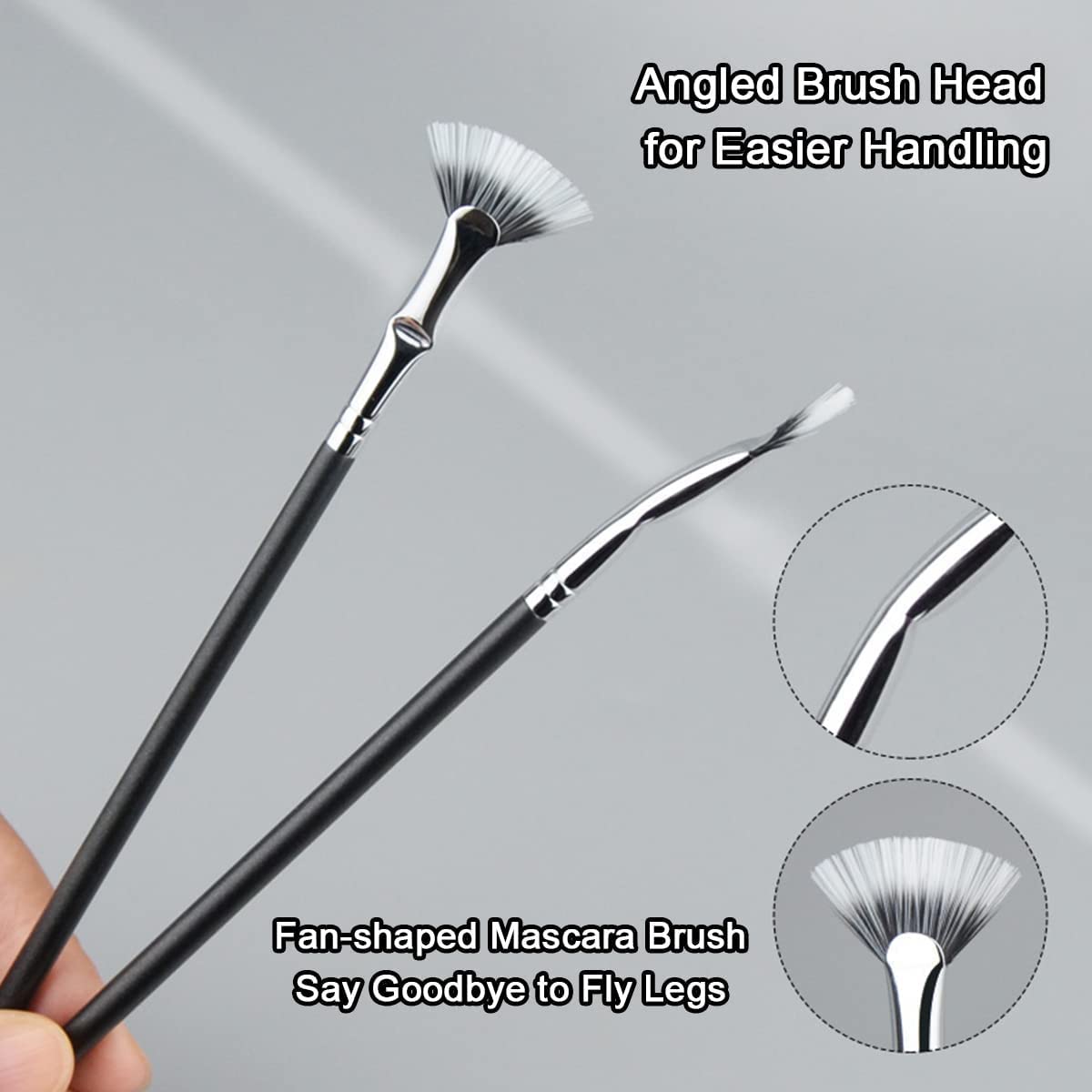Foldable angled eyelash brus