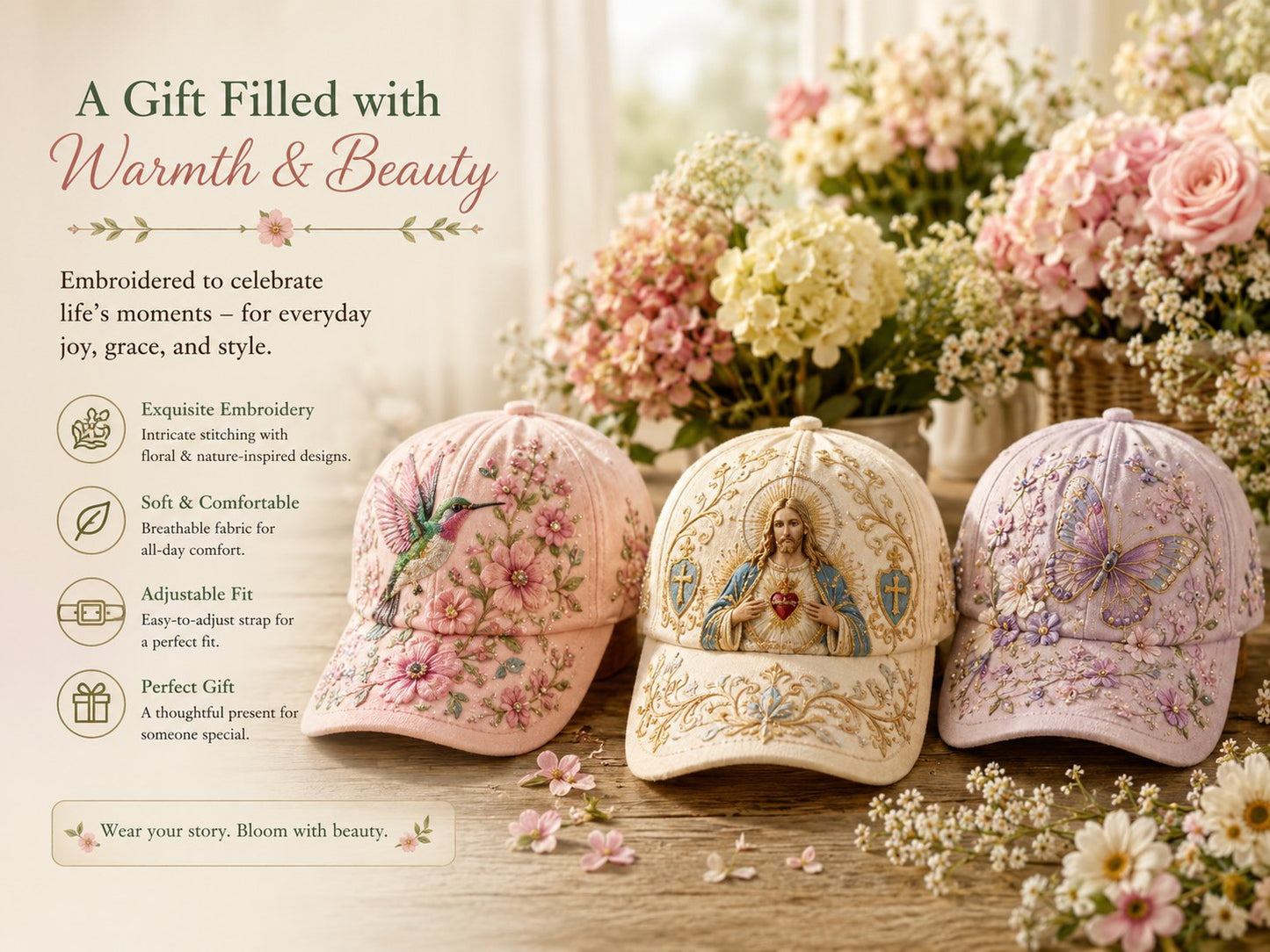 🔥Last day – 50% off 🌸🌿 Garden Morning Cap