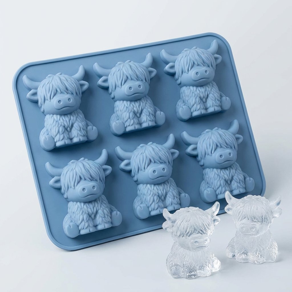 ⏳Last Day Special Price ￡9.99!!🐮 Mini Highland Cow Ice Cube Mold – Cute 3D Ice for Drinks, Parties & Gifts