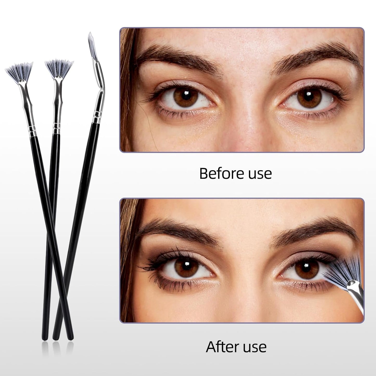 Foldable angled eyelash brus