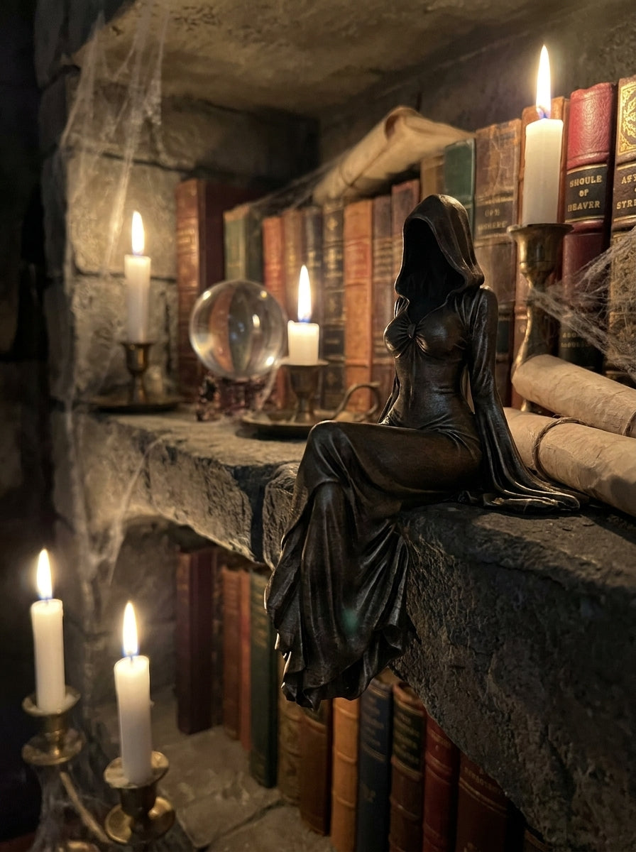 Lady Reaper - Ethereal Hooded Figure Sculpture