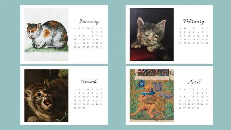Ugly Cats In Renaissance Paintings 2026 Calendar