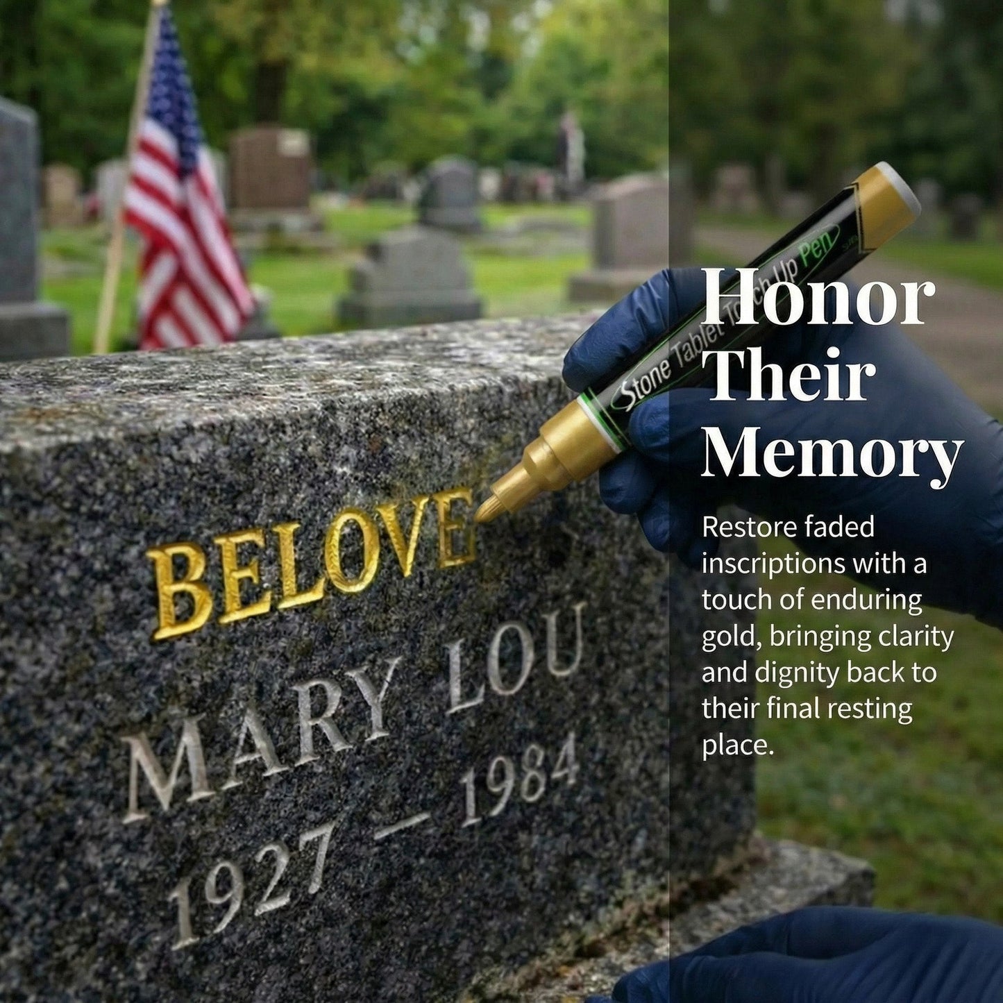 🐦Golden Tombstone Marker Pen for Restoring Faded Grave Inscriptions