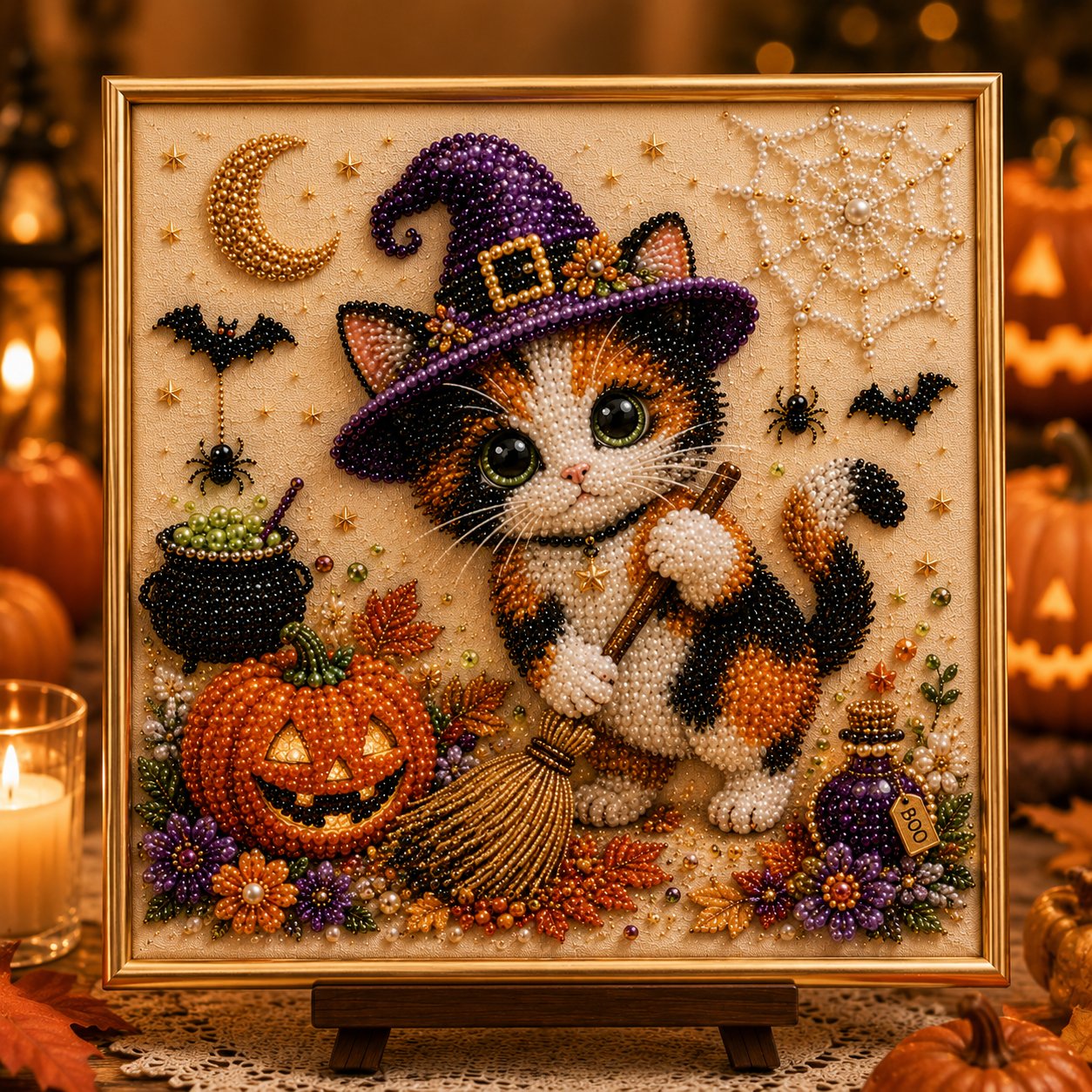 🐈‍⬛🎃DIY Halloween Cat Pearl Bead Painting Kit