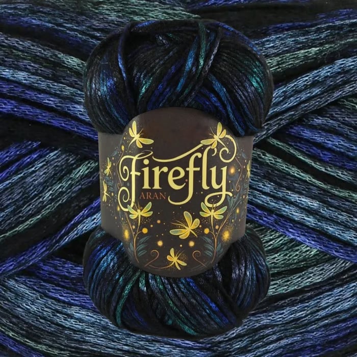 🧶Aran Wool ‘Firefly’ Iridescent Shimmer Yarn: A Touch of Magic in Every Stitch💫