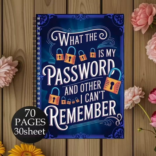 Spiral Password Notebook with Lock | Funny Security Phrases | Easy Organiser 📒🔒