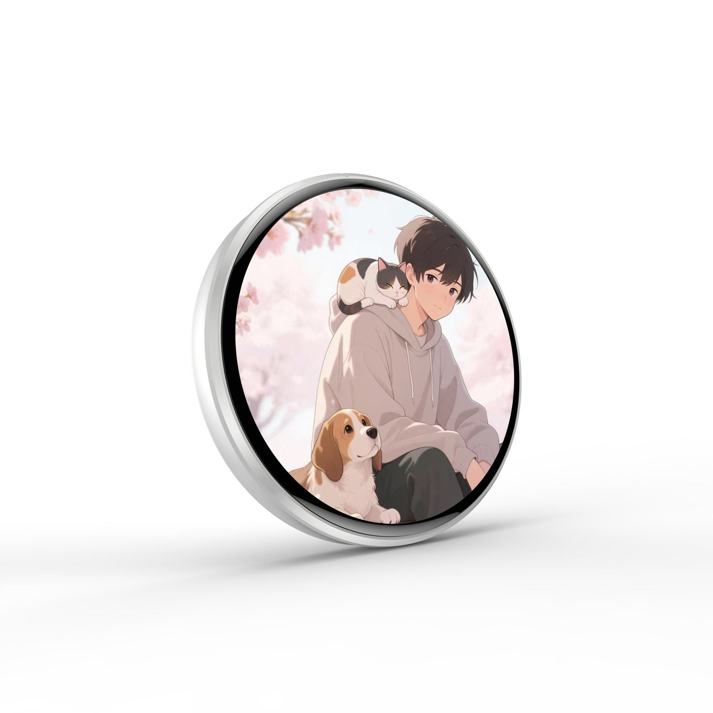 📱 Pixel Touch Digital Badge Screen – 📸 500mAh Lightweight Photo/Video/GIF Pin