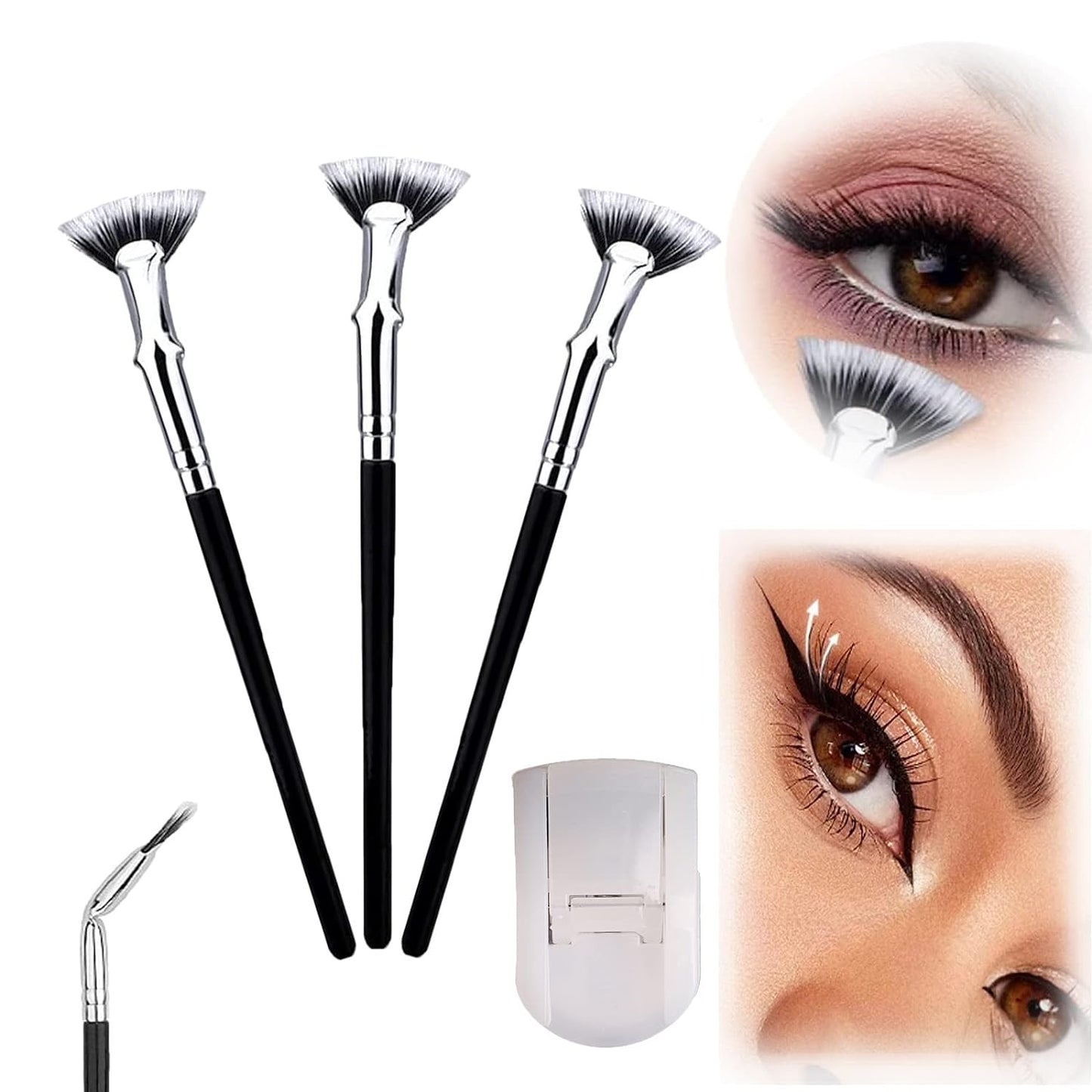 Foldable angled eyelash brus