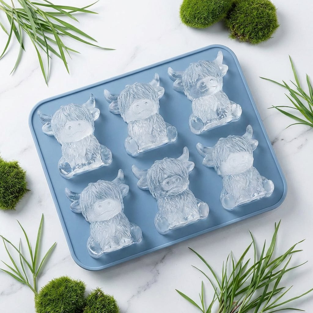 ⏳Last Day Special Price ￡9.99!!🐮 Mini Highland Cow Ice Cube Mold – Cute 3D Ice for Drinks, Parties & Gifts