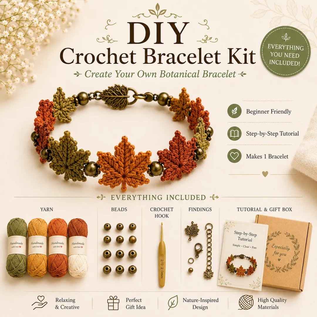 🔥Last Day 49% OFF🔥DIY Nature-Inspired Crochet Bracelet Kit