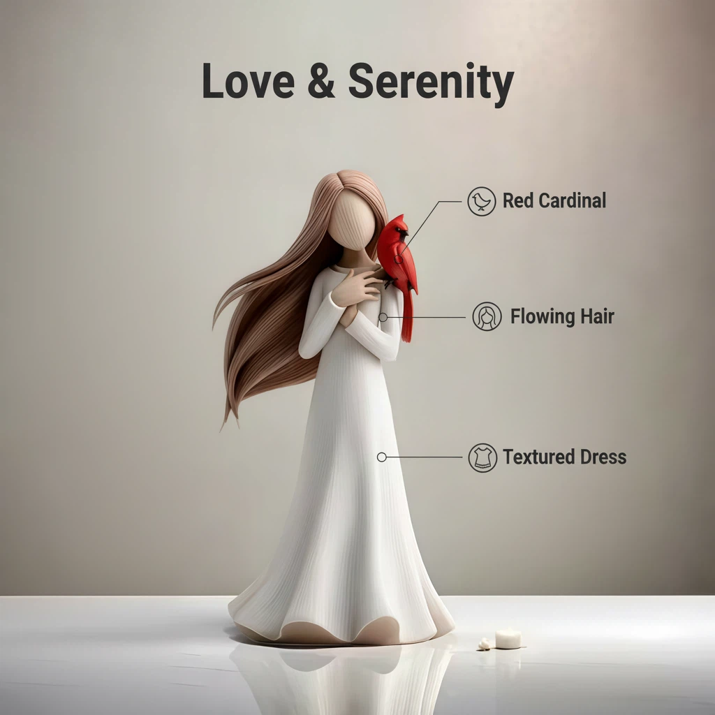Cardinal Remembrance Love and Serenity Figurine——When a cardinal appears, an angel is near