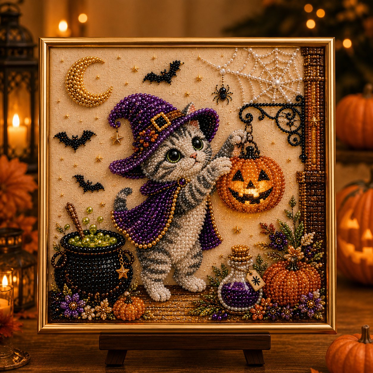 🐈‍⬛🎃DIY Halloween Cat Pearl Bead Painting Kit