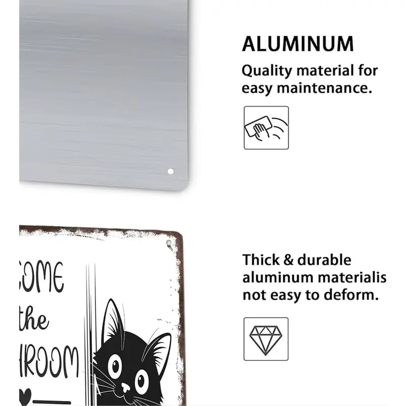 🔥Last day 49% off – Vintage black and white cat wall ar