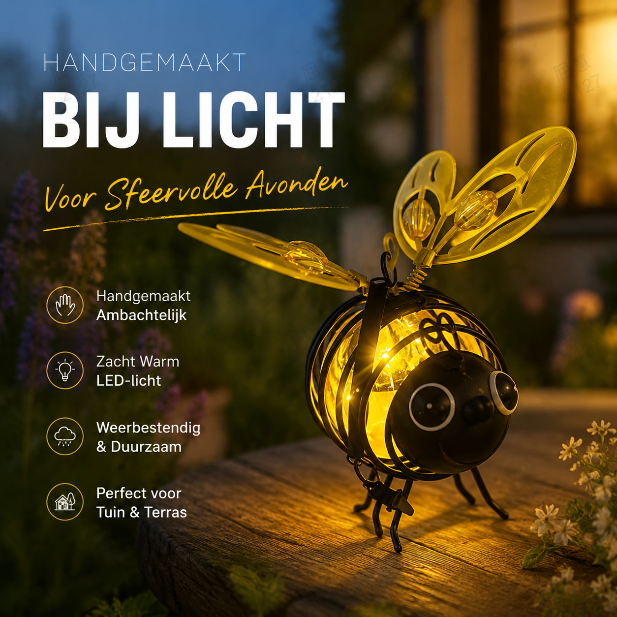 🐝 50% OFF NOW! ☀️ Solar-powered hanging car light – Cute bee design with heart-shaped wings – Perfect for the garden & car 🌸