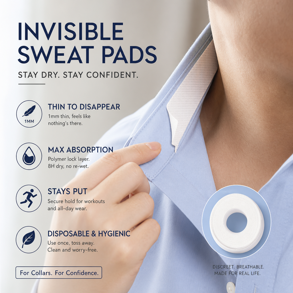 🏆 Last Day Special Price £9.99 ! 💗More for the same price🎁Invisible Disposable Collar & Cuff Sweat Liners