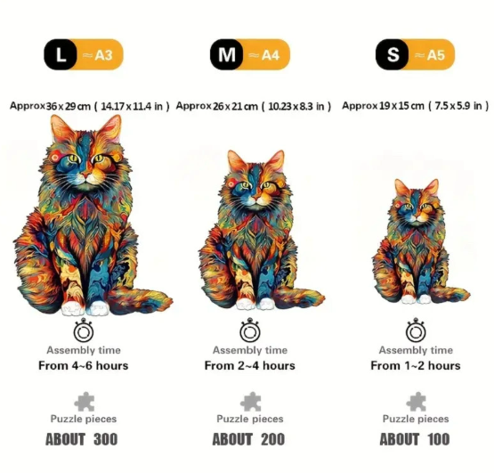 Cat Wooden Jigsaw Puzzle