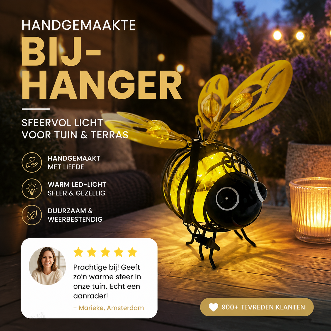 🐝 50% OFF NOW! ☀️ Solar-powered hanging car light – Cute bee design with heart-shaped wings – Perfect for the garden & car 🌸