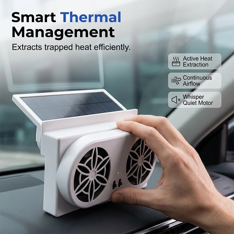 ☀️🚗Get 50% off now🔥Solar-powered car fan – Cool down your car without draining the battery.