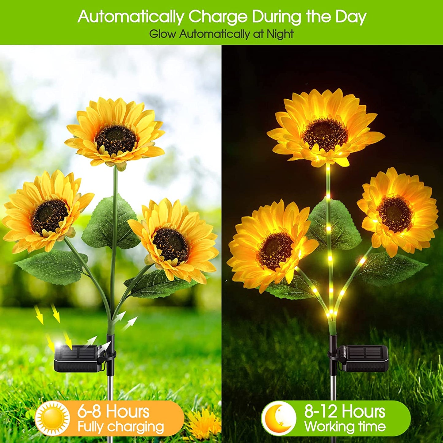 🌻 Sunflower Solar Lights – Glowing Decor for Garden ✨🌿【Hurry Up】