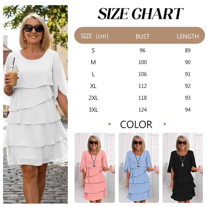 🎁 Women's Elegant Layered Ruffle Sleeve Dress – Effortless Style for Every Occasion 💃
