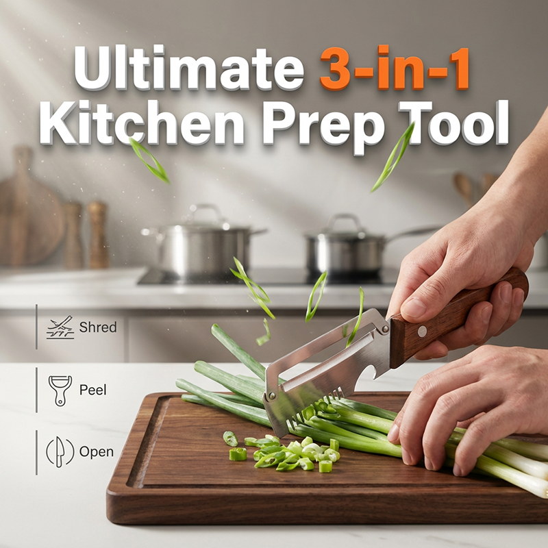 🔥BUY 2 GET 1 FREE!✨3-in-1 Kitchen Tool for Green Onion Shredder and Peeler