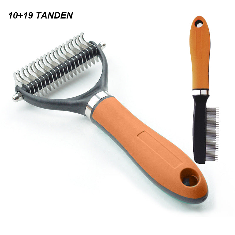 🐾 FLASH SALE: 50% OFF! ✨ Double-Sided Deshedding Pet Brush – Dual-Sided, Ergonomic & Gentle for Dogs & Cats 🐶