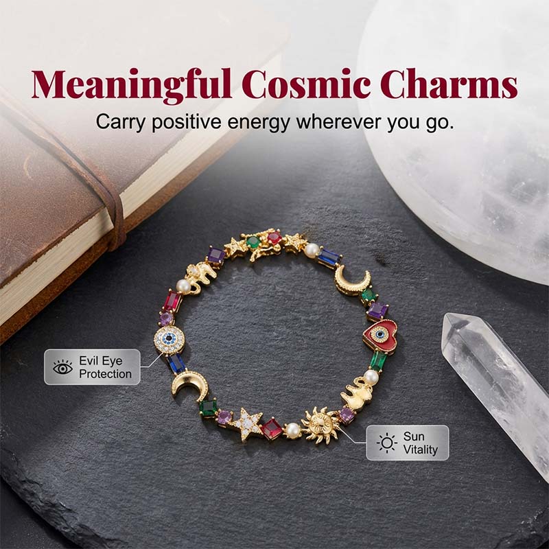 💐 Last Day Special Price £9.99 ! 🔥Buy 2 Get 1 Free💫Whimsical Celestial Charm Bracelet✨(Free Storage Box)