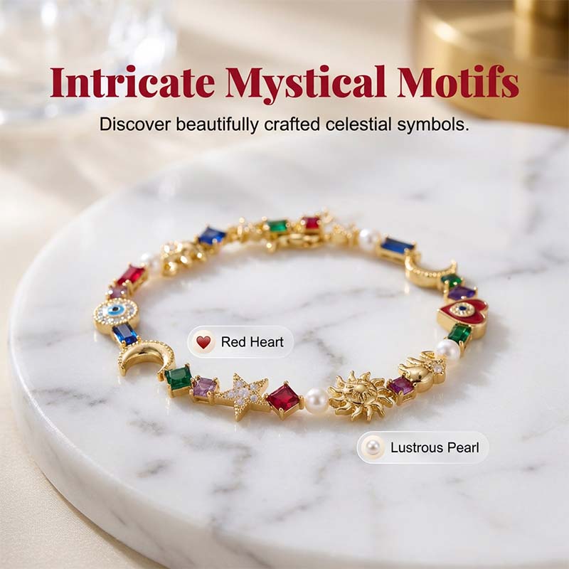 💐 Last Day Special Price £9.99 ! 🔥Buy 2 Get 1 Free💫Whimsical Celestial Charm Bracelet✨(Free Storage Box)