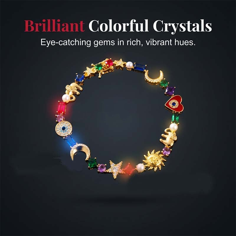 💐 Last Day Special Price £9.99 ! 🔥Buy 2 Get 1 Free💫Whimsical Celestial Charm Bracelet✨(Free Storage Box)