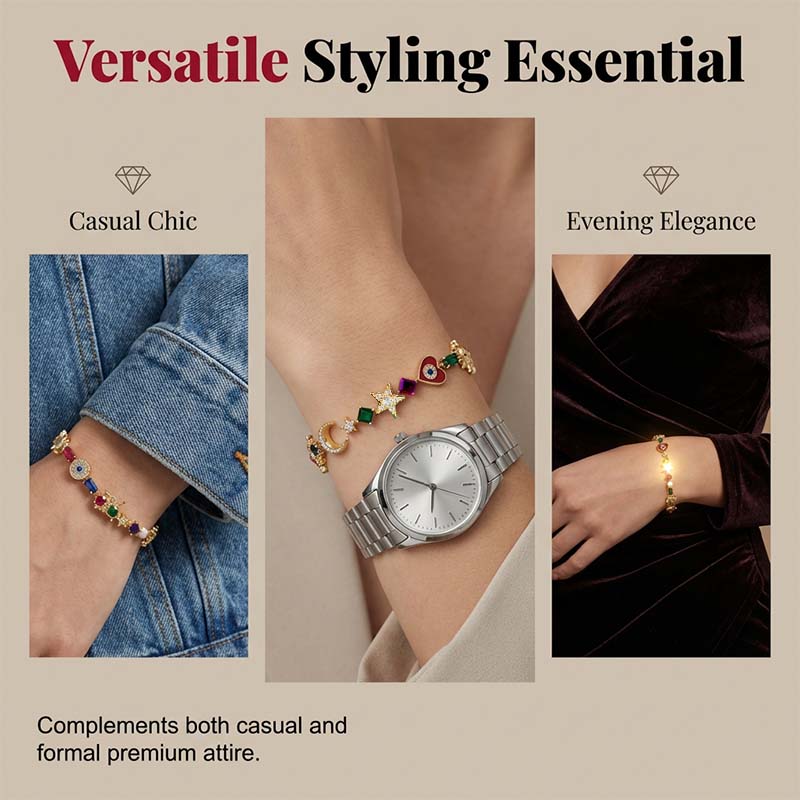 💐 Last Day Special Price £9.99 ! 🔥Buy 2 Get 1 Free💫Whimsical Celestial Charm Bracelet✨(Free Storage Box)
