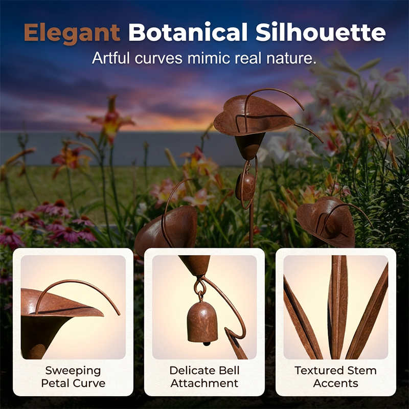 ⏳Limited-time 49% off⏰Calla Lily Garden Stake with Bell Chimes🌷🐦
