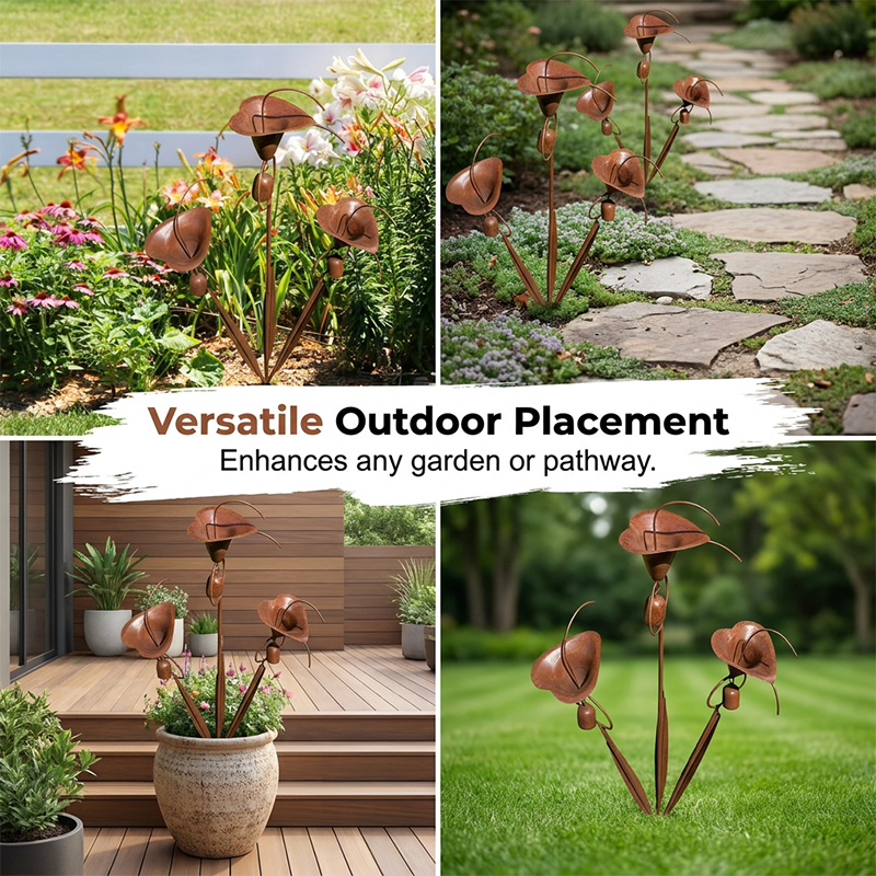 ⏳Limited-time 49% off⏰Calla Lily Garden Stake with Bell Chimes🌷🐦
