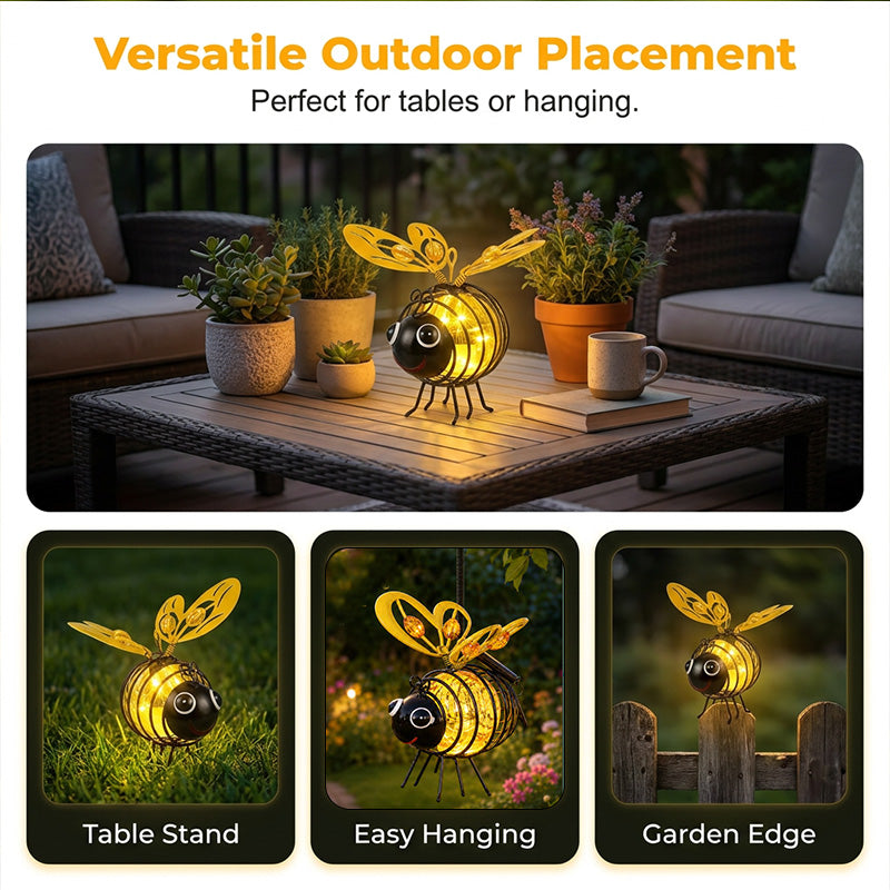🐝 50% OFF NOW! ☀️ Solar-powered hanging car light – Cute bee design with heart-shaped wings – Perfect for the garden & car 🌸