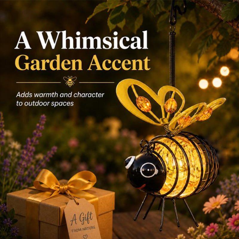 🐝 50% OFF NOW! ☀️ Solar-powered hanging car light – Cute bee design with heart-shaped wings – Perfect for the garden & car 🌸