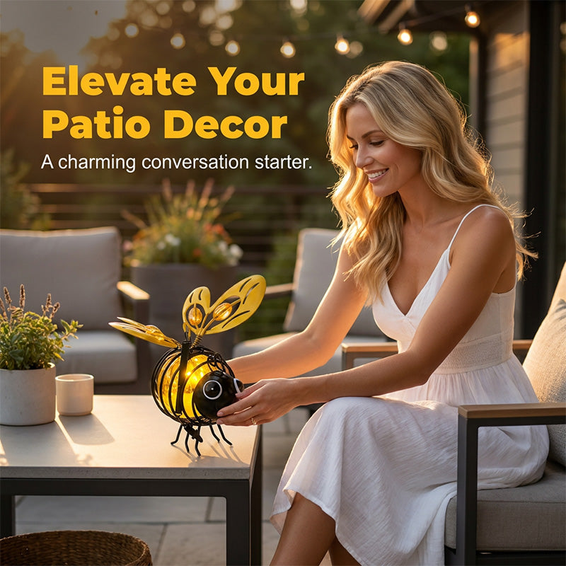 🐝 50% OFF NOW! ☀️ Solar-powered hanging car light – Cute bee design with heart-shaped wings – Perfect for the garden & car 🌸