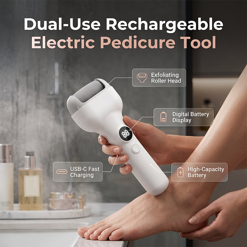 Rechargeable electric pedicure tool with intelligent pressure sens